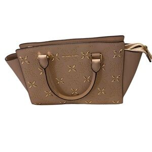 Michael Kors Medium Pink Selma Bag with Gold Accents